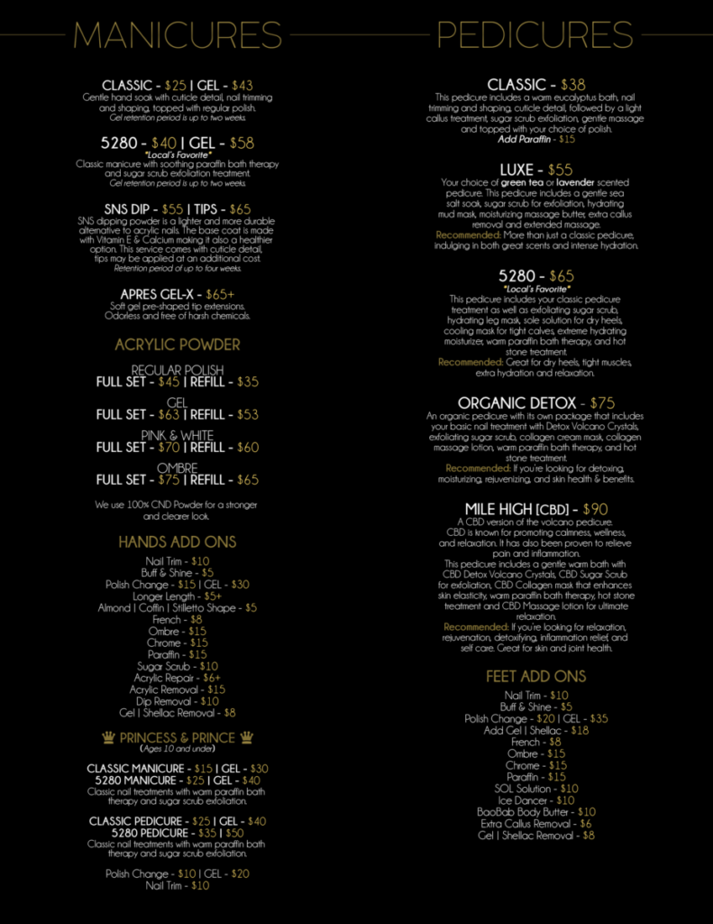 Manicures & Pedicures in Lone Tree, CO at 5280 Beauty Bar