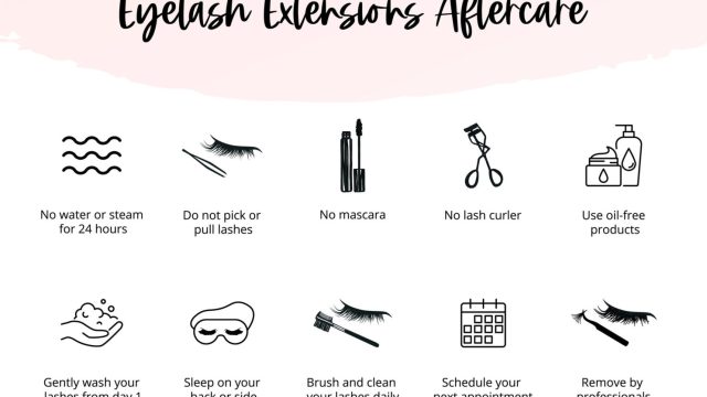 Eyelash extensions aftercare instructions, lashes icons